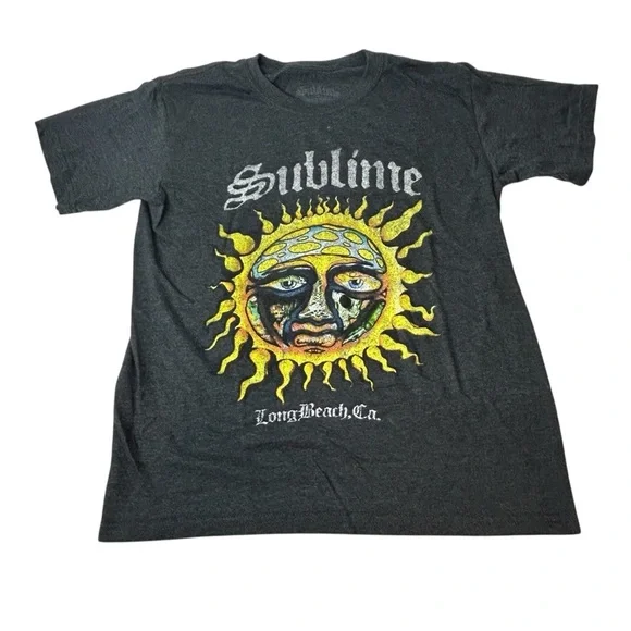 Sublime Band Sun Shirt Long Beach, California, dark gray T-shirt Graphic Tee Siz - Picture 1 of 5